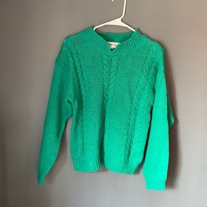 VINTAGE BRIGHT GREEN KNIT SWEATER